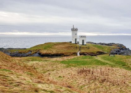 Lighthouse in Fife, viewed from the Fife Coastal Path