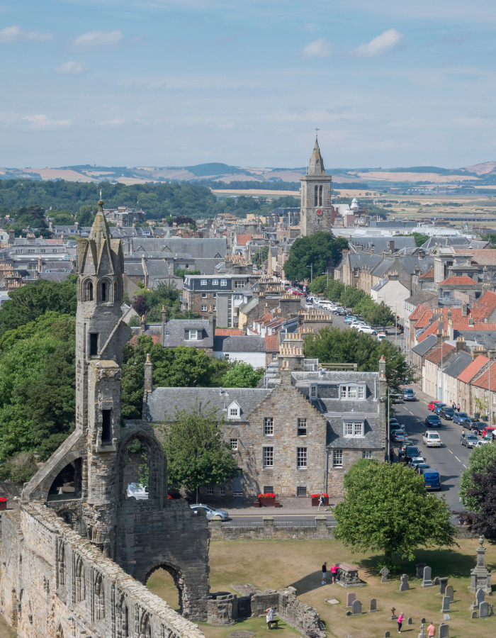 View from the top of St Rule's Tower in St Andrews