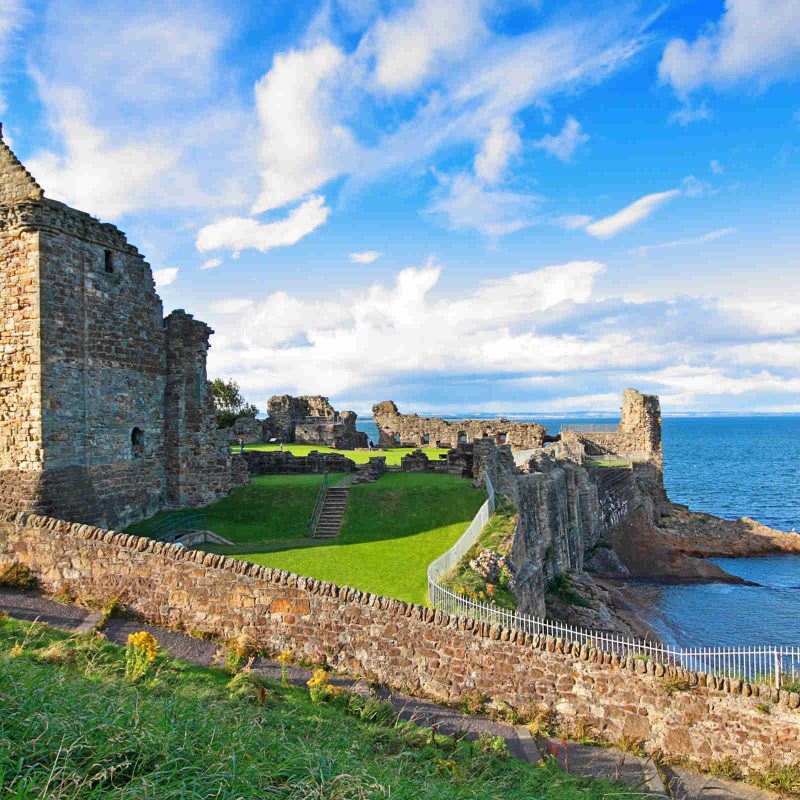 The ruins of St Andrews Castle, Fife, Scotland
