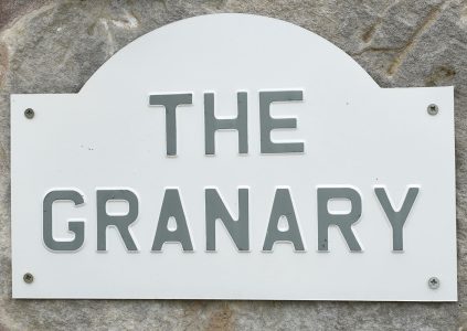 The Granary sign at Woodside in Fife